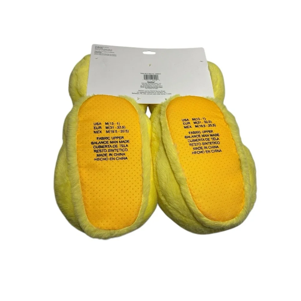 PEEPS kids slippers & headband set size medium‎ 13 1 yellow super soft fuzzy